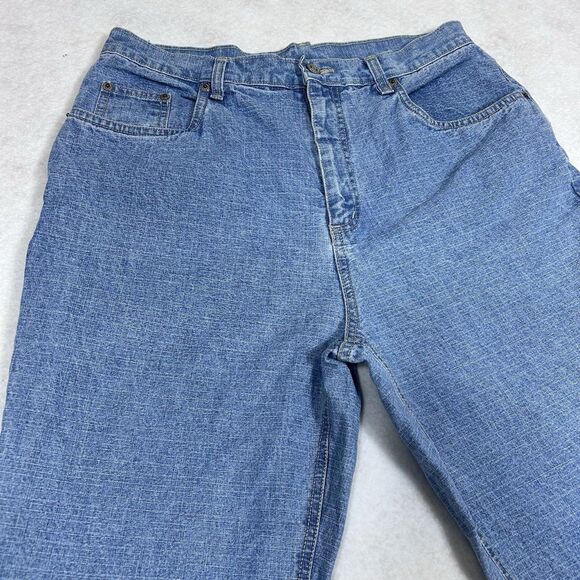 VTG Bill Blass Women’s 14 Capri Jeans Cotton Light Wash High Rise Slit Hem - Picture 2 of 16